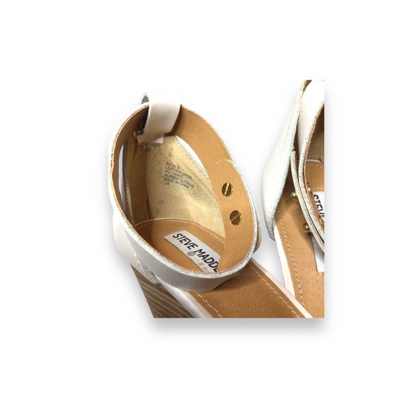 Steve Madden Wedge Heel Open Toe Shoe "Nilla", Bone, Size 9 - Picture 3 of 12